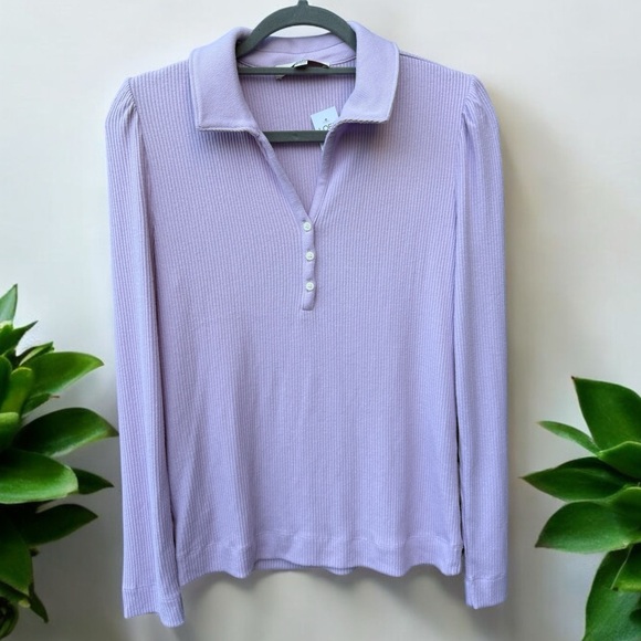 LOFT Tops - Loft NWT Lilac Ribbed Long Sleeve Top Large